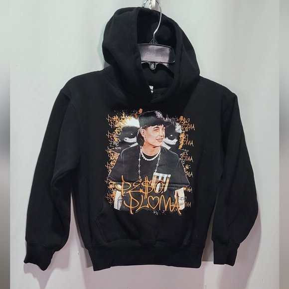 AMS Other - AMS Boys Peso Pluma Black Graphic Pullover Hoodie Sweatshirt Size Medium EUC